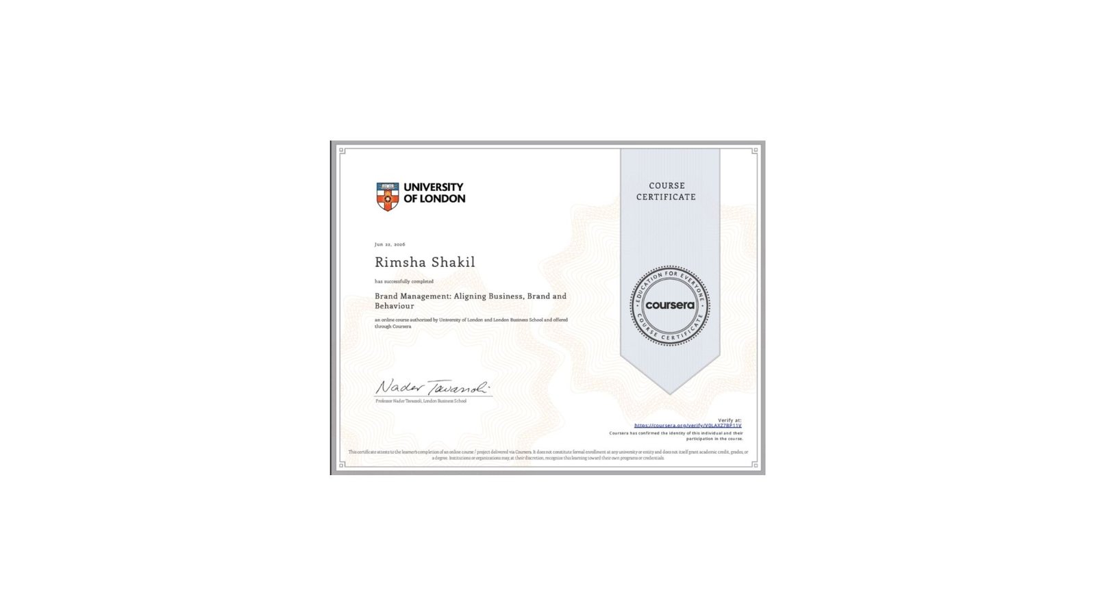 Certificate